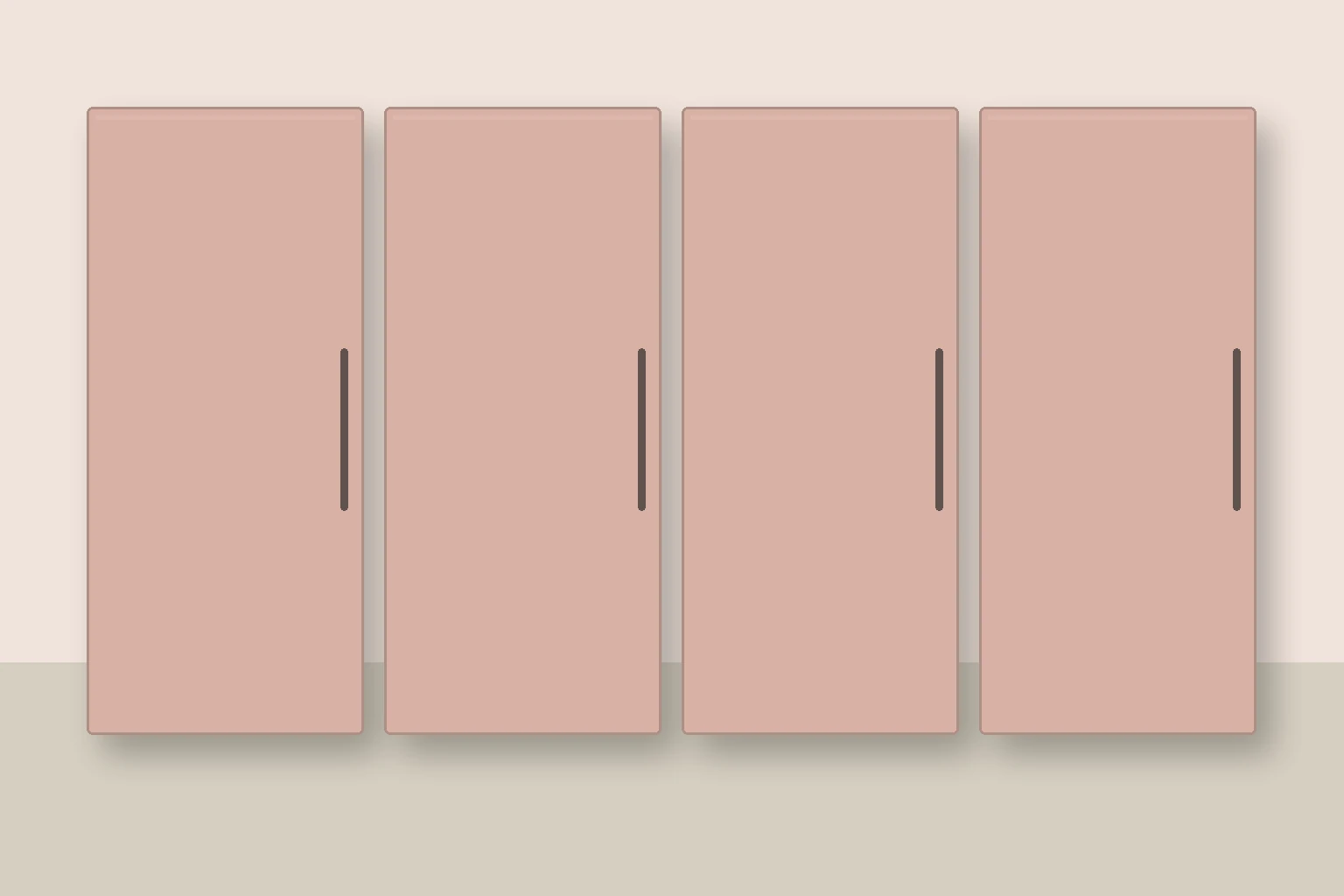 Køkken eksempel 1: L-køkken. Epoq Trend, Blush. Vejledende AI-visualisering.