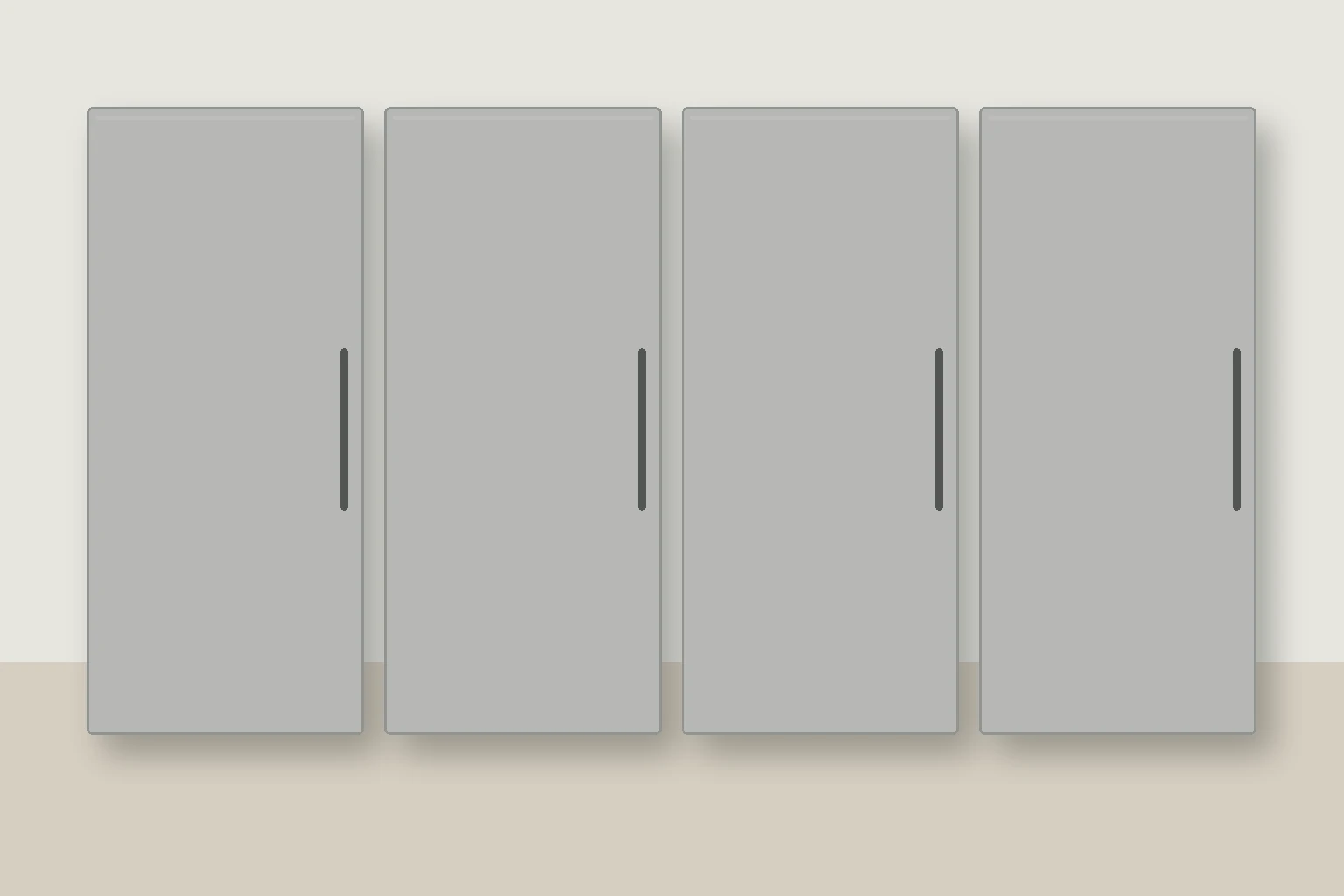 Køkken eksempel 1: L-køkken. Epoq Trend, Light Grey. Vejledende AI-visualisering.