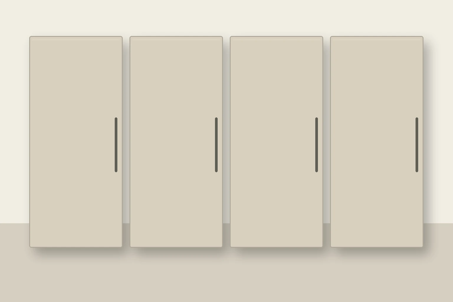 Køkken eksempel 1: L-køkken. Epoq Trend, Linen. Vejledende AI-visualisering.