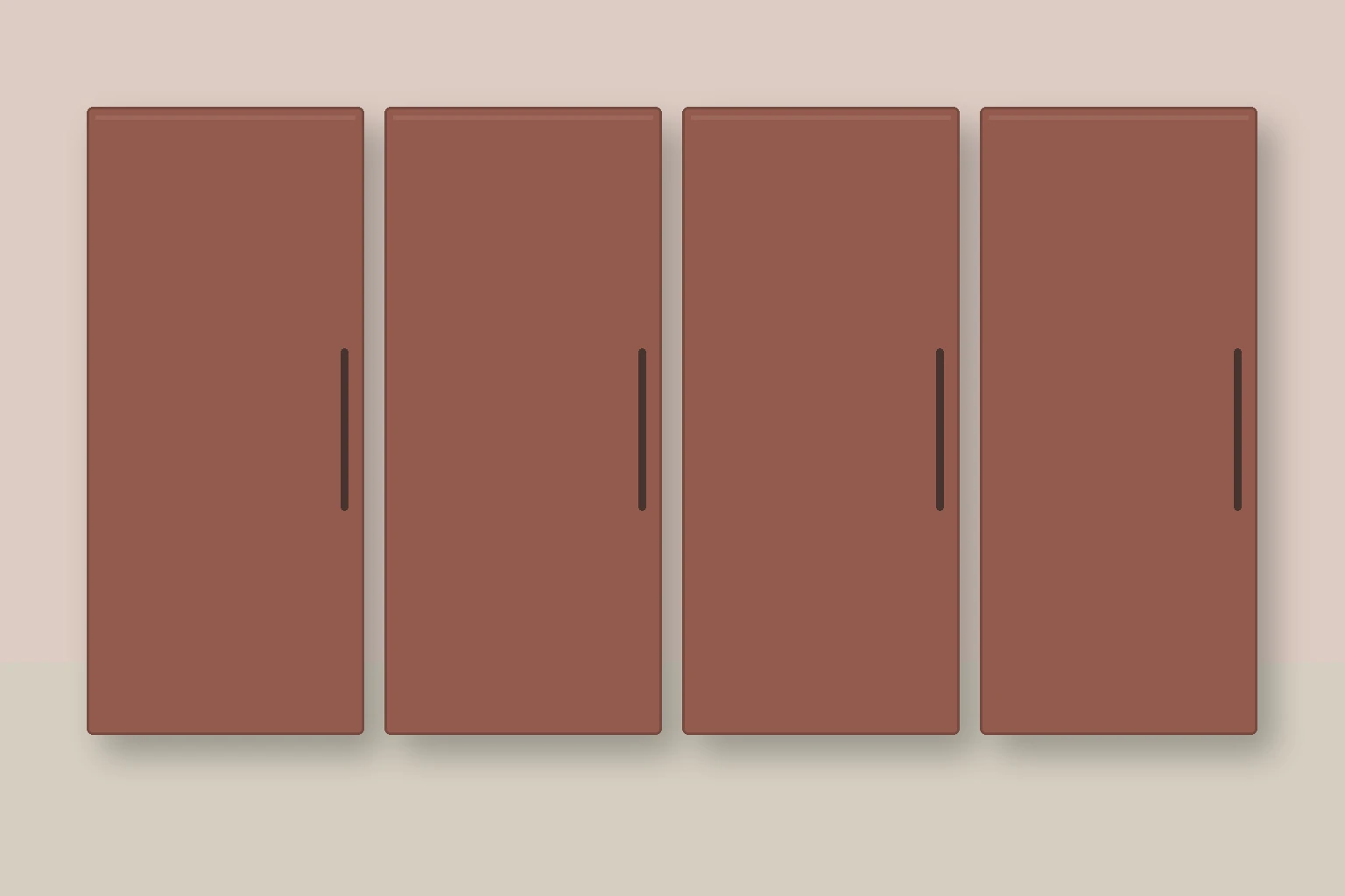 Køkken eksempel 1: L-køkken. Epoq Trend, Red Clay. Vejledende AI-visualisering.