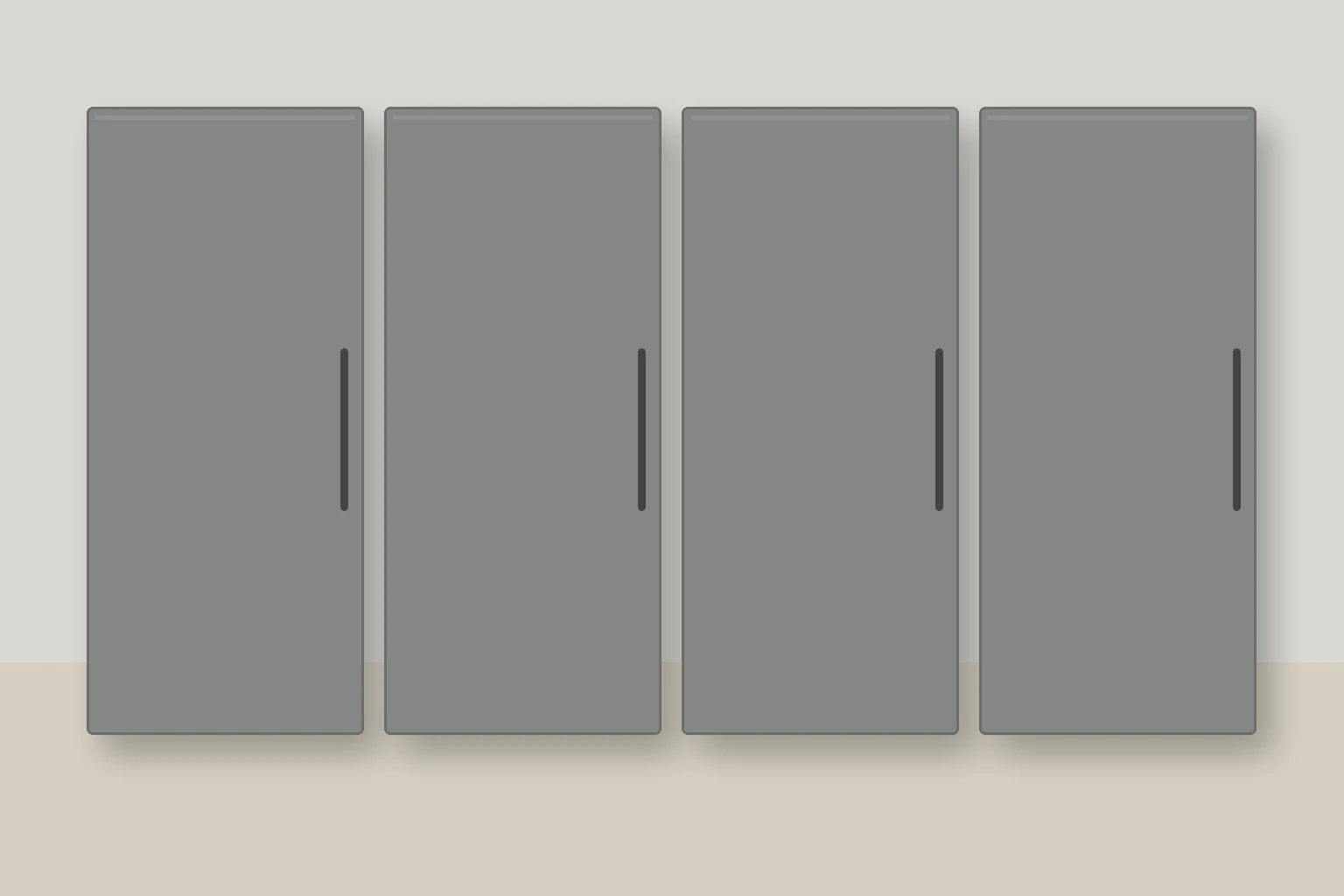 Køkken eksempel 1: L-køkken. Epoq Trend, Steel Grey. Vejledende AI-visualisering.