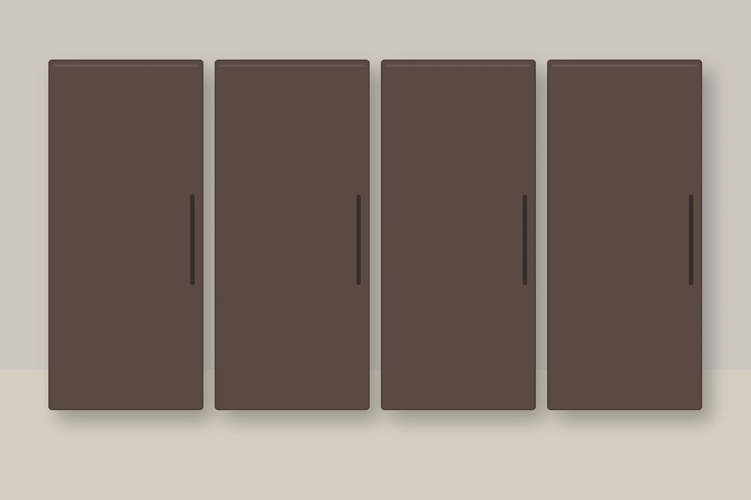Køkken eksempel 1: L-køkken. Epoq Trend, Umber. Vejledende AI-visualisering.